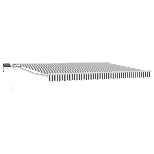 vidaXL Manual Awning Frame with LEDs Anthracite and White 4.5 x 3.5 m 2