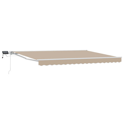 vidaXL Manual Awning Frame with LEDs Beige and White 4.5 x 3.5 m 2
