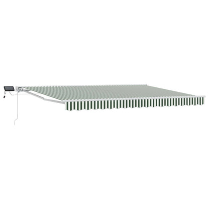 vidaXL Manual Awning Frame with LEDs Green and White 4.5 x 3.5 m 2