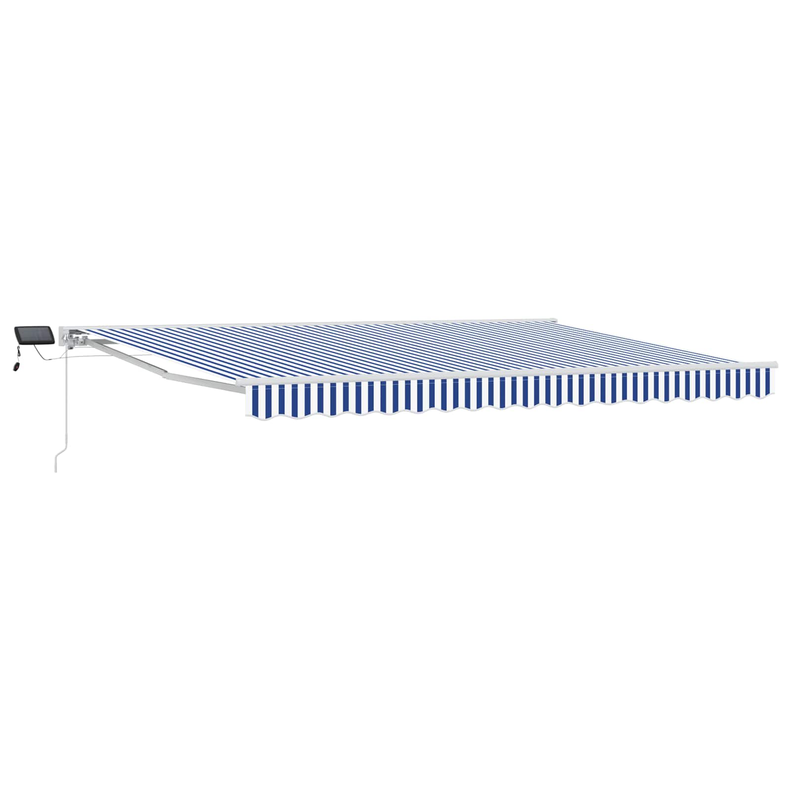 vidaXL Manual Awning Frame with LEDs Blue and White 5 x 3.5 m 2