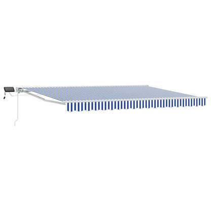 vidaXL Manual Awning Frame with LEDs Blue and White 5 x 3.5 m 2