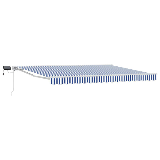 vidaXL Manual Awning Frame with LEDs Blue and White 5 x 3.5 m 2