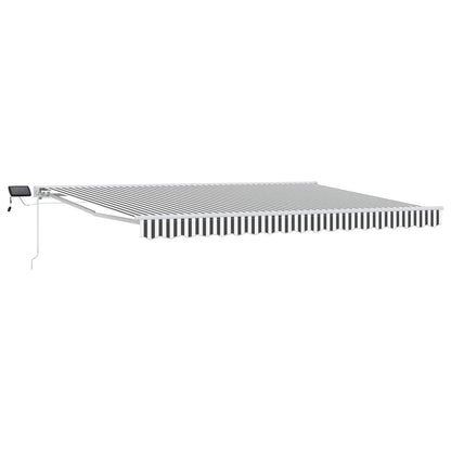 vidaXL Manual Awning Frame with LEDs Anthracite and White 5 x 3.5 m 2