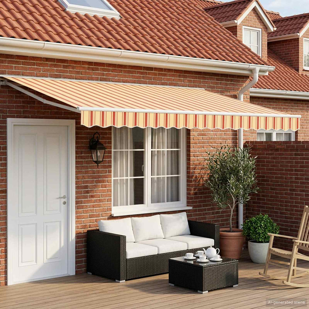 vidaXL Manual Awning Frame with LEDs 5 x 3.5 m