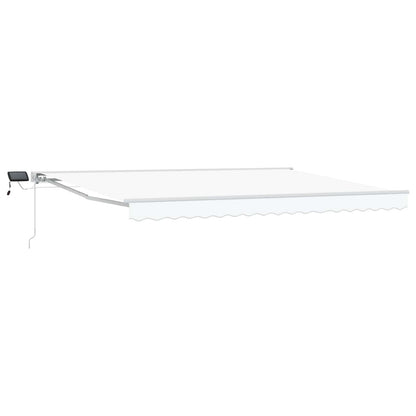 vidaXL Manual Awning Frame with LEDs White 5 x 3.5 m 2