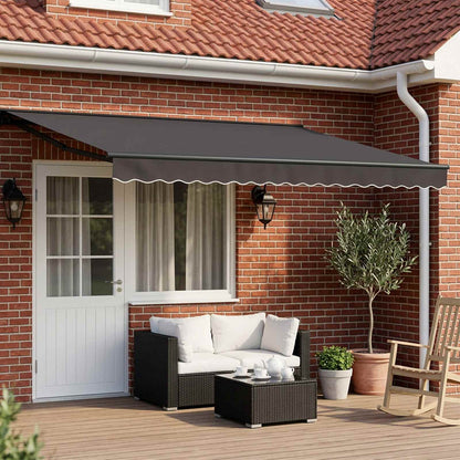 vidaXL Manual Awning Frame with LEDs Anthracite 4.5 x 3.5 m 3