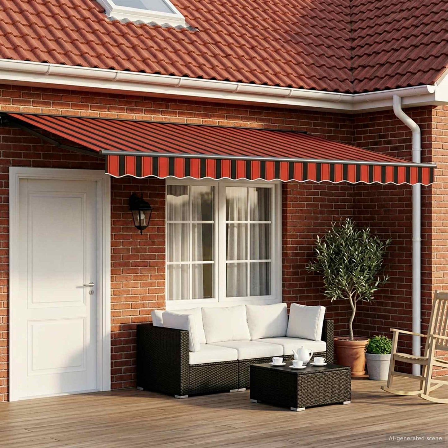 vidaXL Manual Awning Frame with LEDs 4.5 x 3.5 m 3