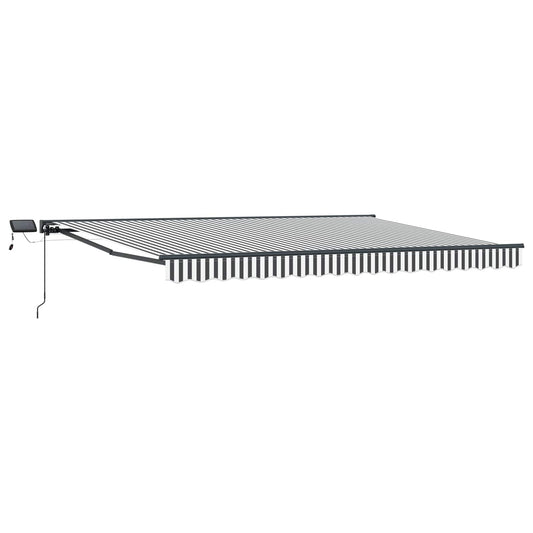 vidaXL Manual Awning Frame with LEDs Anthracite and White 4.5 x 3.5 m 2
