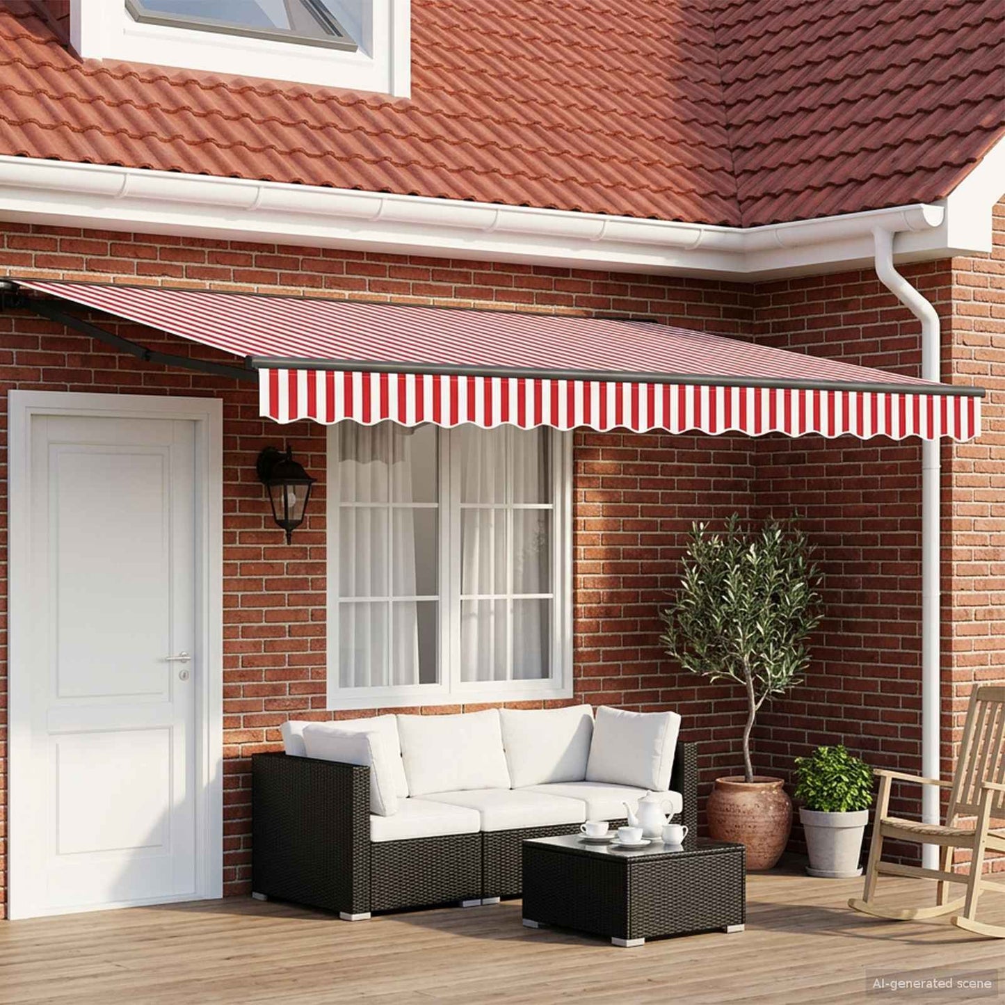 vidaXL Manual Awning Frame with LEDs 4.5 x 3.5 m 3