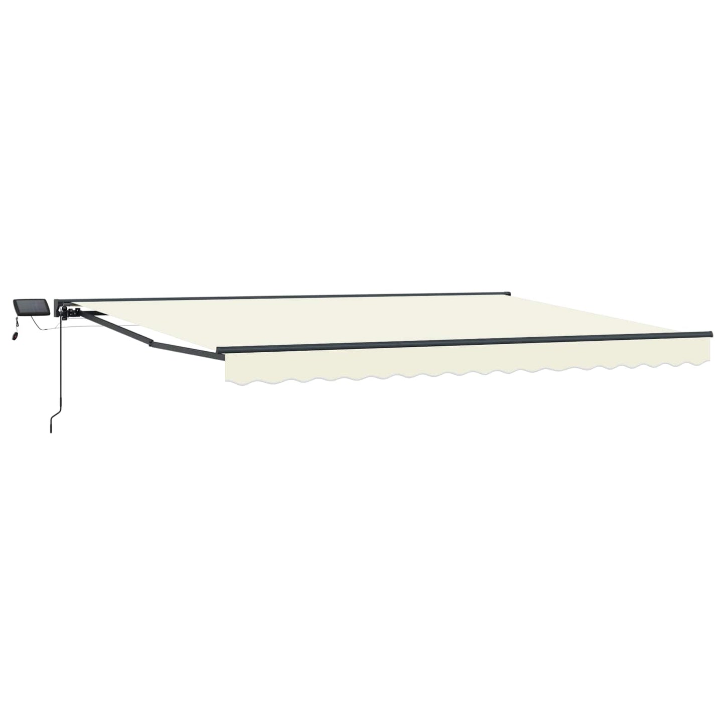 vidaXL Manual Awning Frame with LEDs Cream and Anthracite 5 x 3.5 m 2