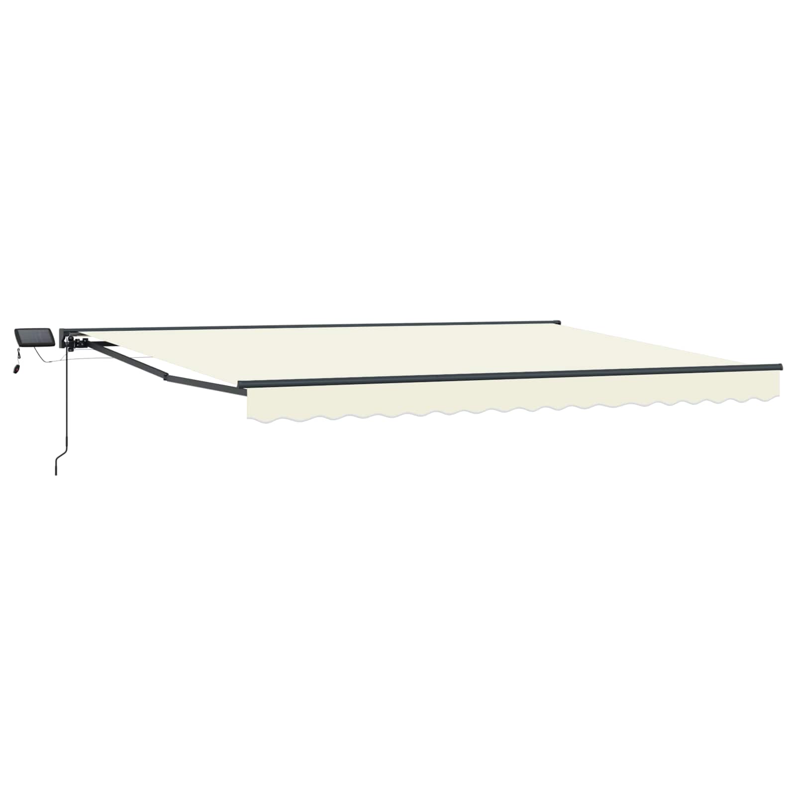 vidaXL Manual Awning Frame with LEDs Cream and Anthracite 5 x 3.5 m 2