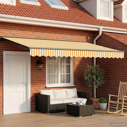vidaXL Manual Awning Frame with LEDs 5 x 3.5 m 3