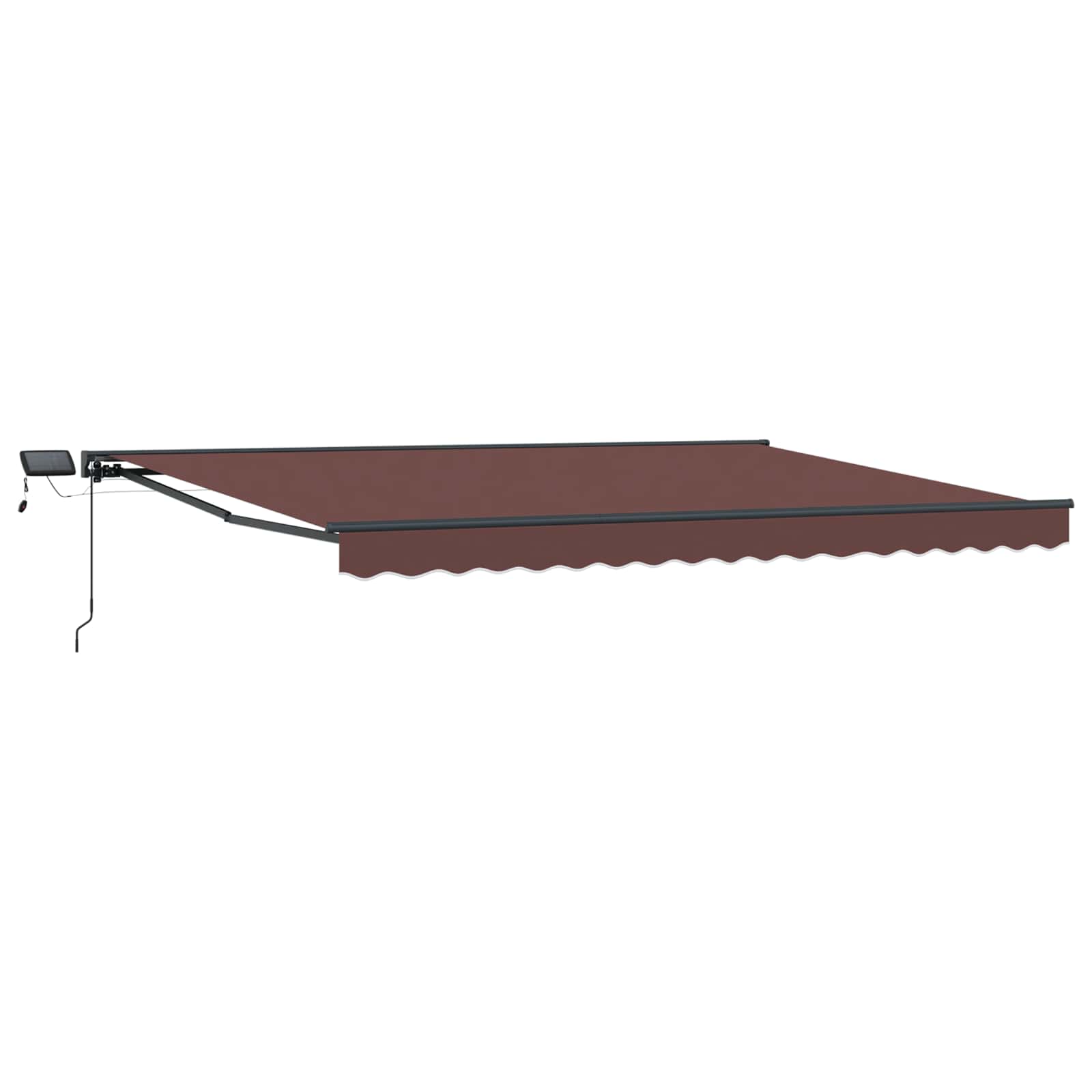 vidaXL Manual Awning Frame with LEDs Brown and Anthracite 5 x 3.5 m 2