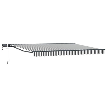 vidaXL Manual Awning Frame with LEDs Anthracite and White 5 x 3.5 m 2