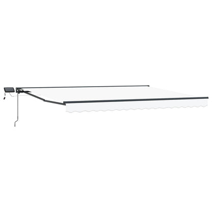 vidaXL Manual Awning Frame with LEDs White and Anthracite 5 x 3.5 m 2
