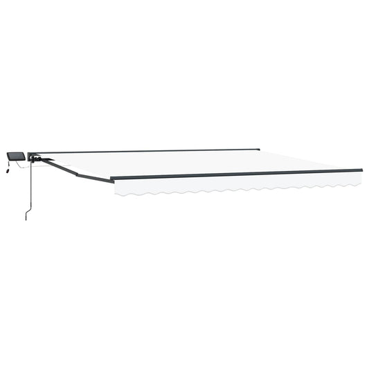 vidaXL Manual Awning Frame with LEDs White and Anthracite 5 x 3.5 m 2