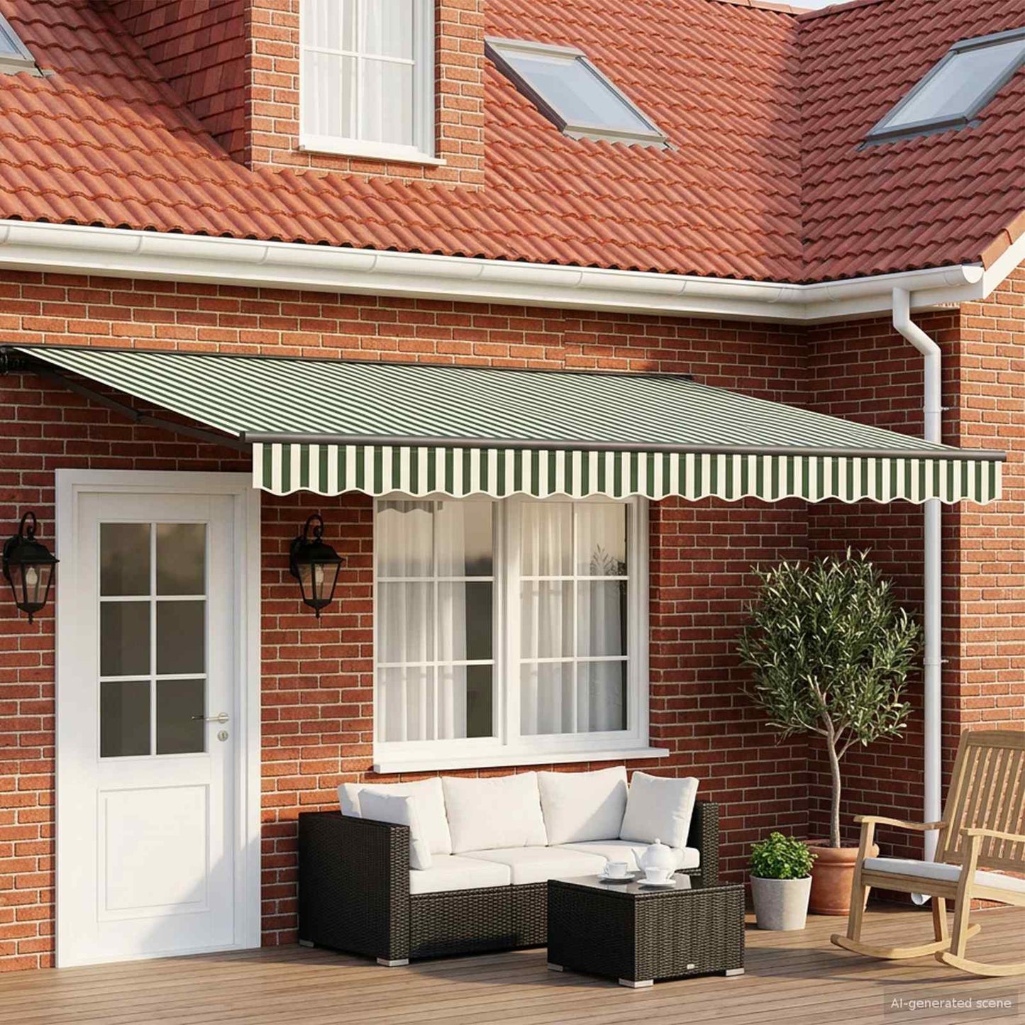 vidaXL Manual Awning Frame with LEDs 5 x 3.5 m 3