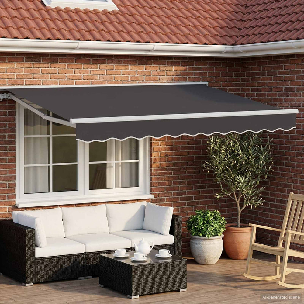 vidaXL Electric Retractable Awning White and Anthracite 3.5 x 2 m