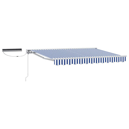 vidaXL Electric Retractable Awning Blue and White 3 x 2.5 m 2