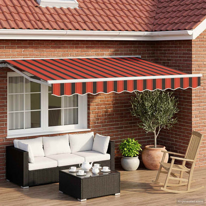 vidaXL Electric Retractable Awning Orange, Black and White 3 x 2.5 m 1