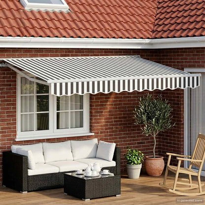 vidaXL Electric Retractable Awning Anthracite and White 3 x 2.5 m 1