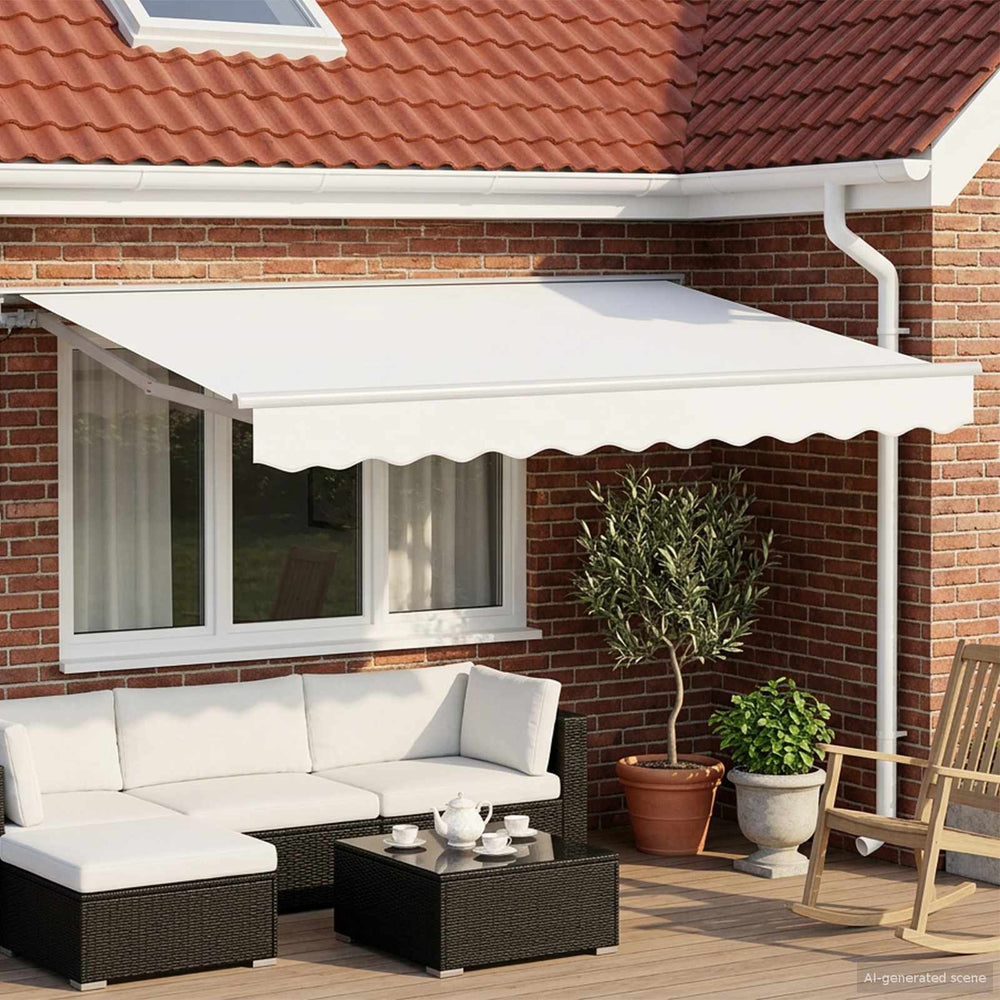 vidaXL Electric Retractable Awning White 3 x 2.5 m