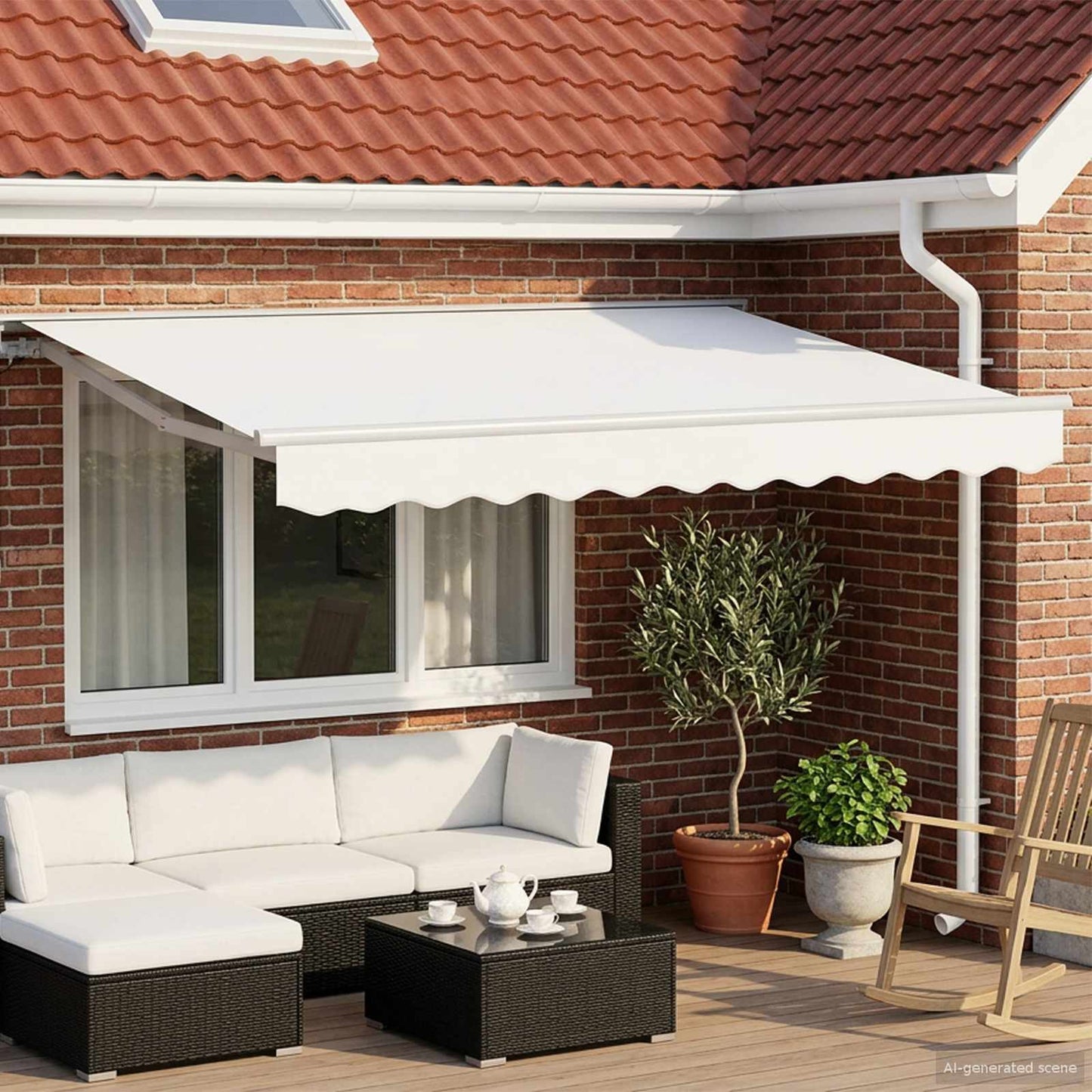 vidaXL Electric Retractable Awning White 3 x 2.5 m 1