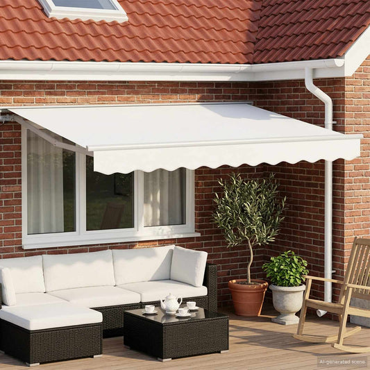 vidaXL Electric Retractable Awning White 3 x 2.5 m 1