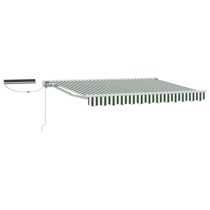 vidaXL Electric Retractable Awning Green and White 3 x 2.5 m 2