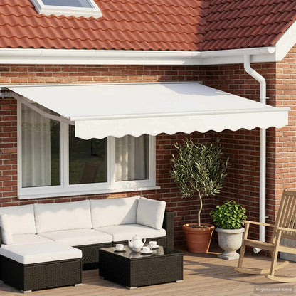 vidaXL Electric Retractable Awning White 3.5 x 2.5 m 1