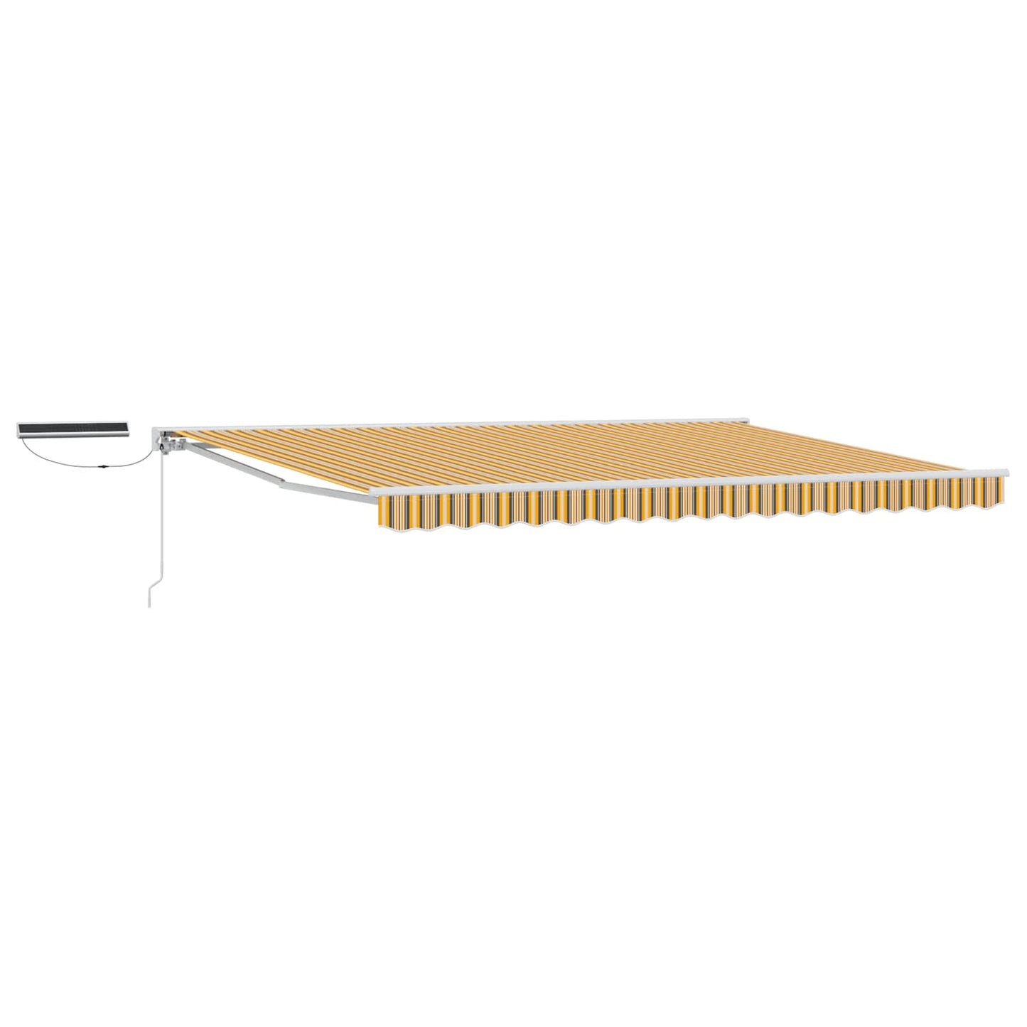 vidaXL Electric Retractable Awning Yellow, Grey and White 4 x 3 m 2