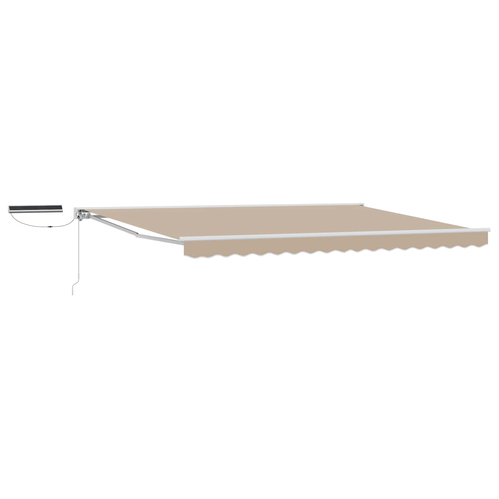 vidaXL Electric Retractable Awning Beige and White 4 x 3 m 2