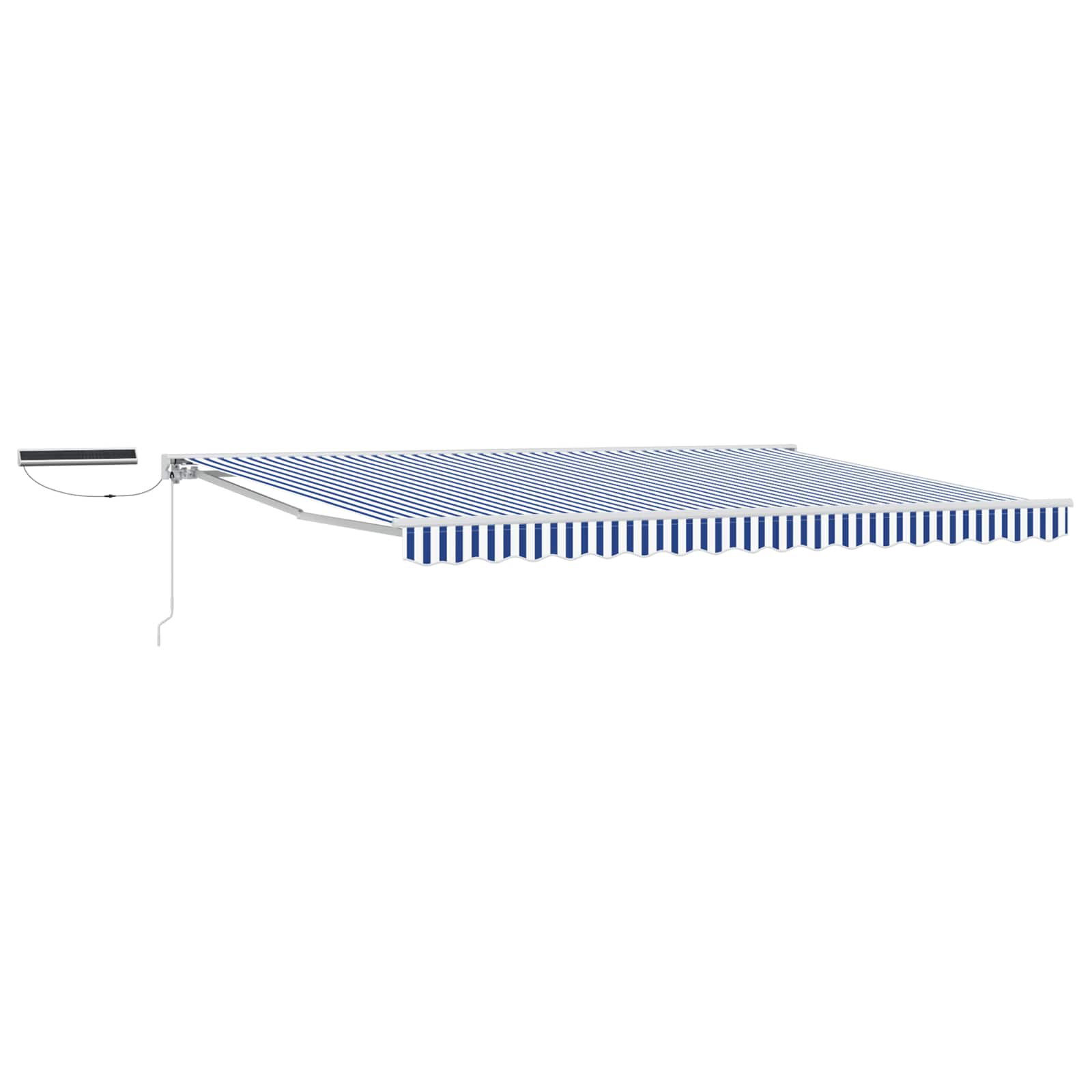 vidaXL Electric Retractable Awning Blue and White 4.5 x 3 m 2