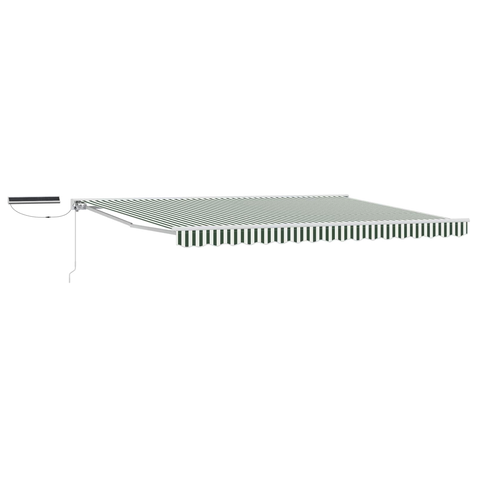 vidaXL Electric Retractable Awning Green and White 4.5 x 3 m 2