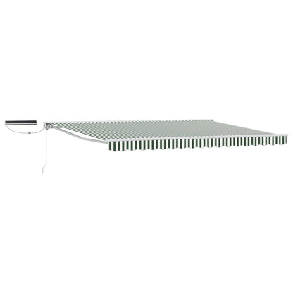 vidaXL Electric Retractable Awning Green and White 4.5 x 3 m 2