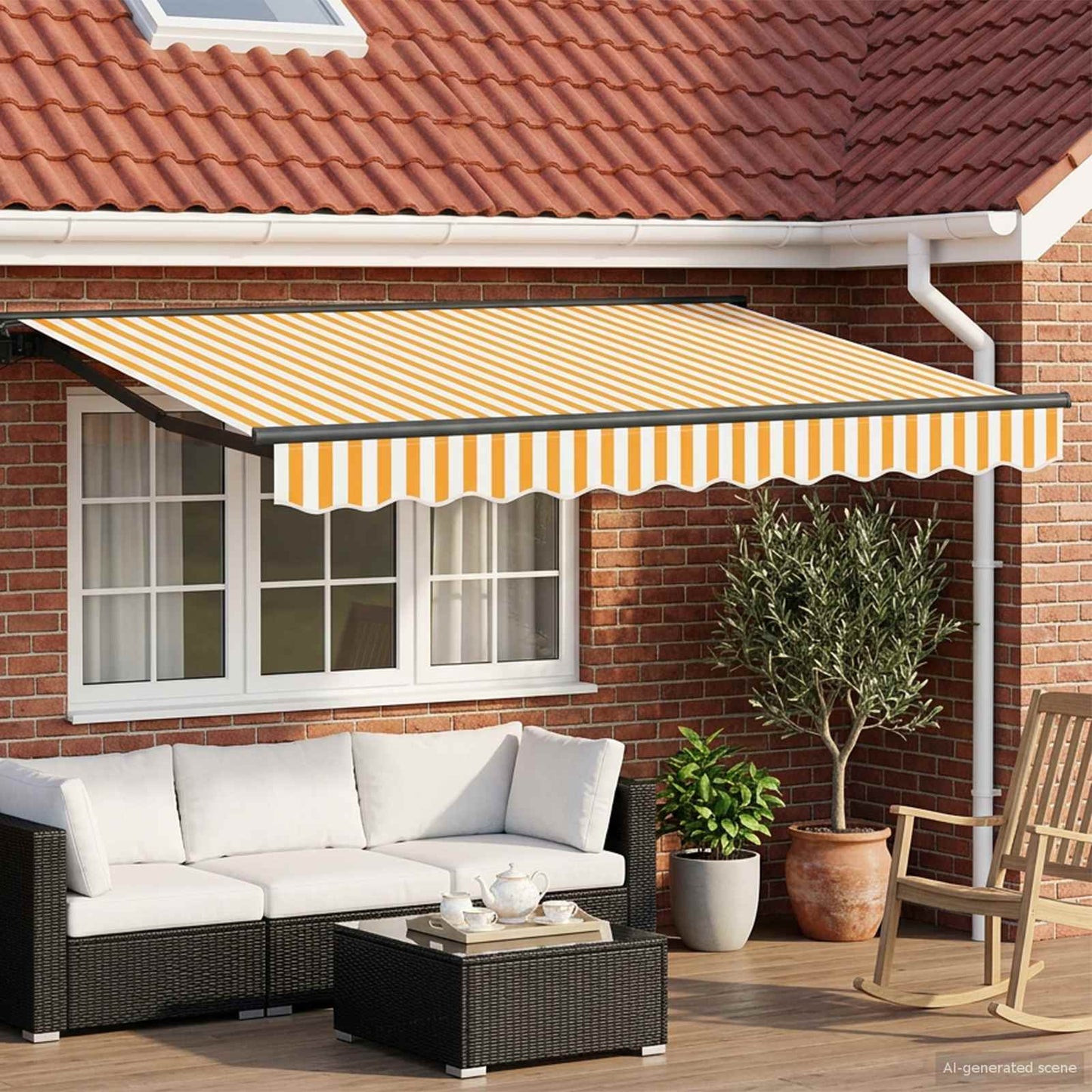 vidaXL Electric Retractable Awning 3 x 2 m Polyester with PU coating 1