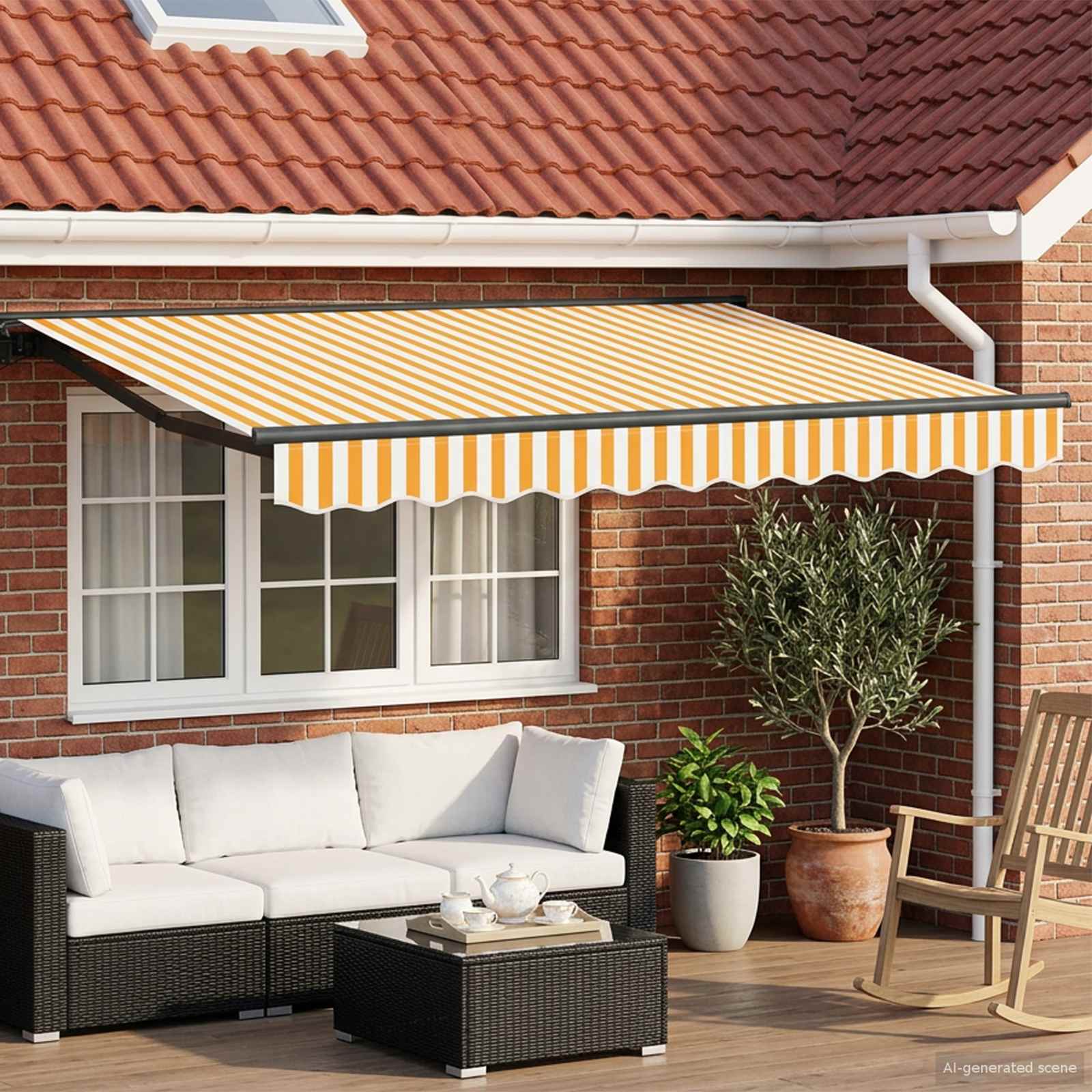 vidaXL Electric Retractable Awning 3 x 2 m Polyester with PU coating 1