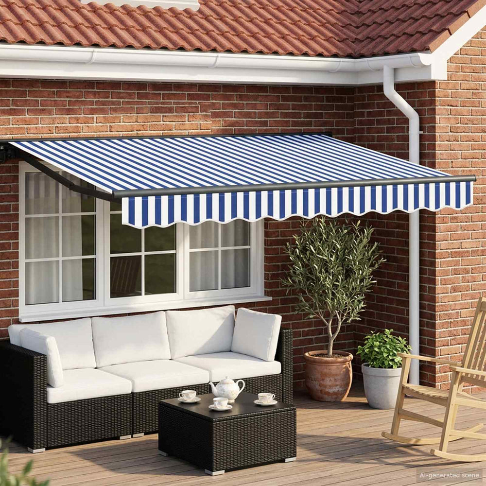 vidaXL Electric Retractable Awning 3.5 x 2 m Polyester with PU coating