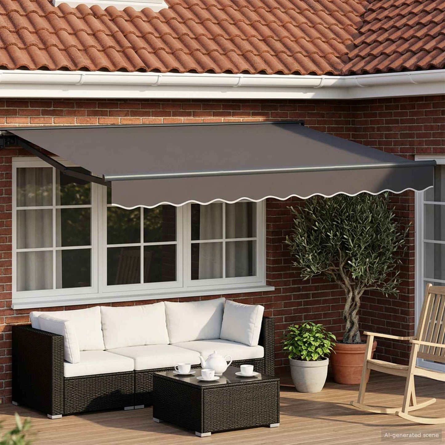 vidaXL Electric Retractable Awning Anthracite 3.5 x 2 m 1