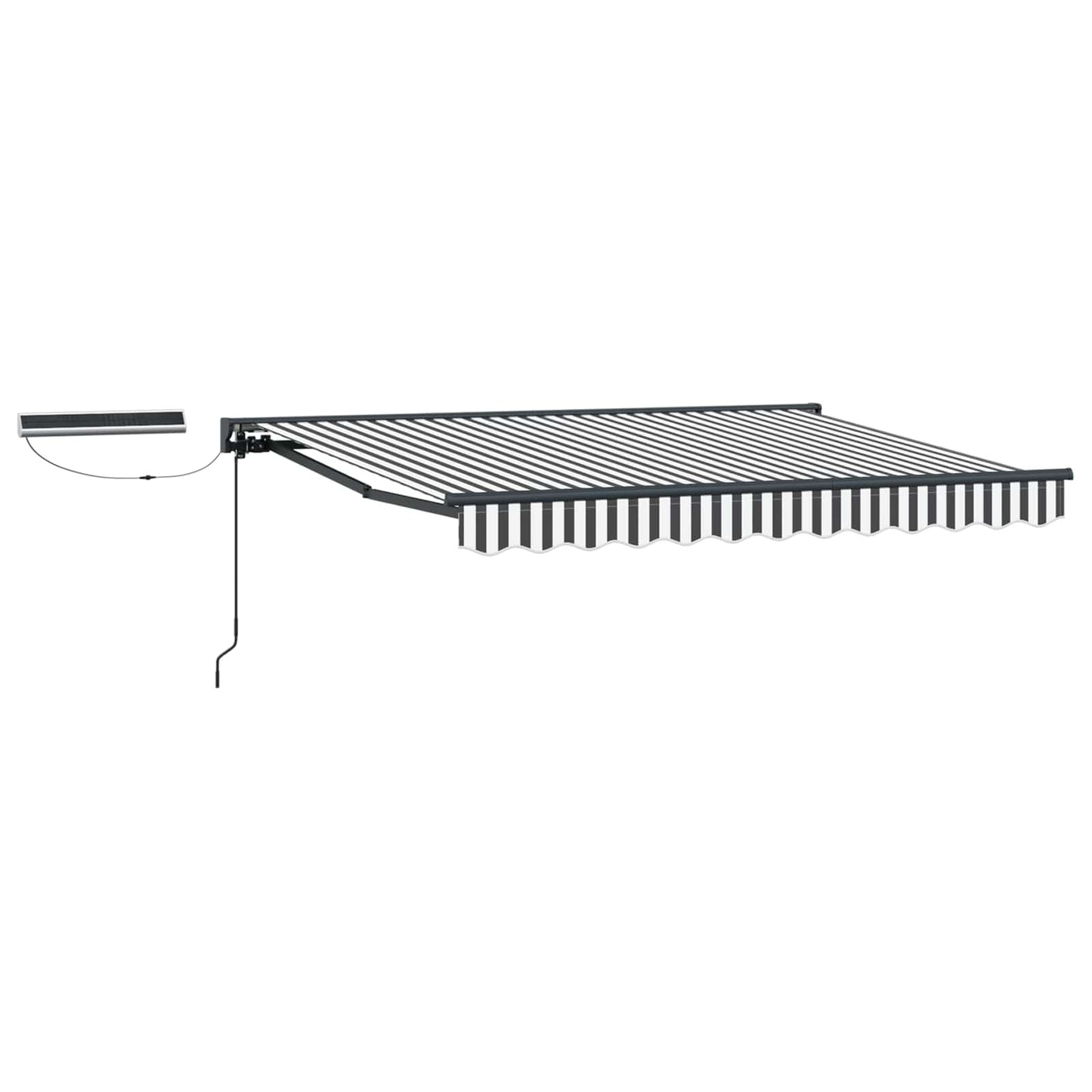 vidaXL Electric Retractable Awning Anthracite and White 3.5 x 2 m 2