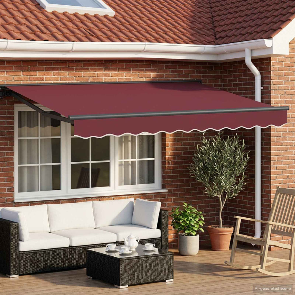 vidaXL Electric Retractable Awning Burgundy and Anthracite 3 x 2.5 m