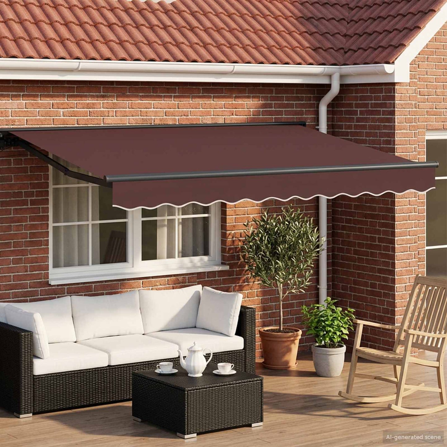 vidaXL Electric Retractable Awning Brown and Anthracite 3 x 2.5 m 1