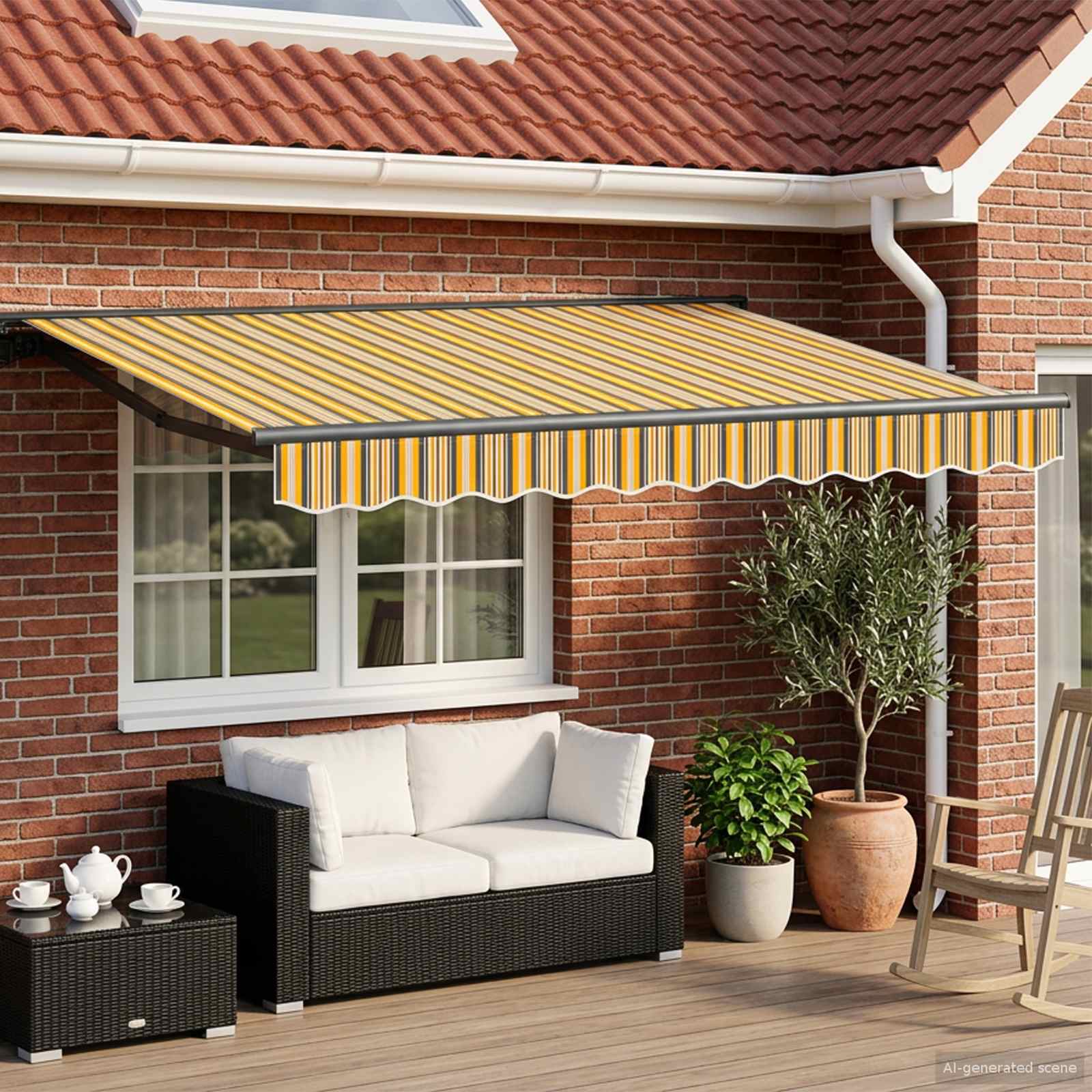 vidaXL Electric Retractable Awning 3 x 2.5 m Polyester with PU coating 1
