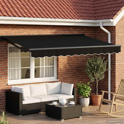 vidaXL Electric Retractable Awning Black and Anthracite 3 x 2.5 m 1