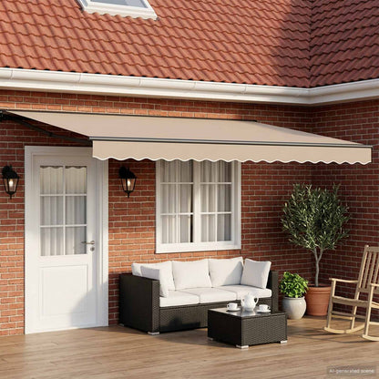 vidaXL Electric Retractable Awning Beige and Anthracite 4 x 3 m 1
