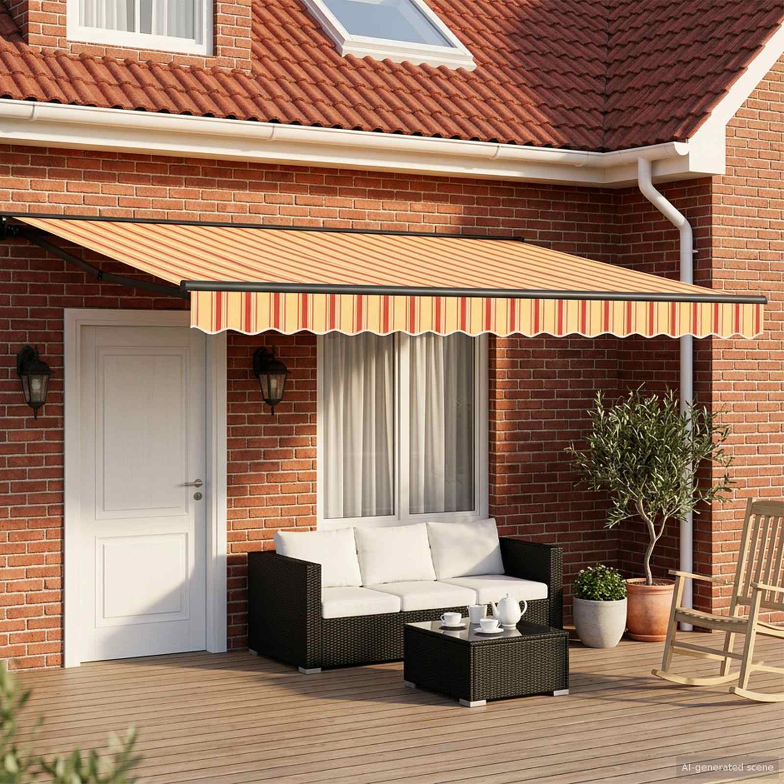 vidaXL Electric Retractable Awning 4.5 x 3 m Polyester with PU coating 1