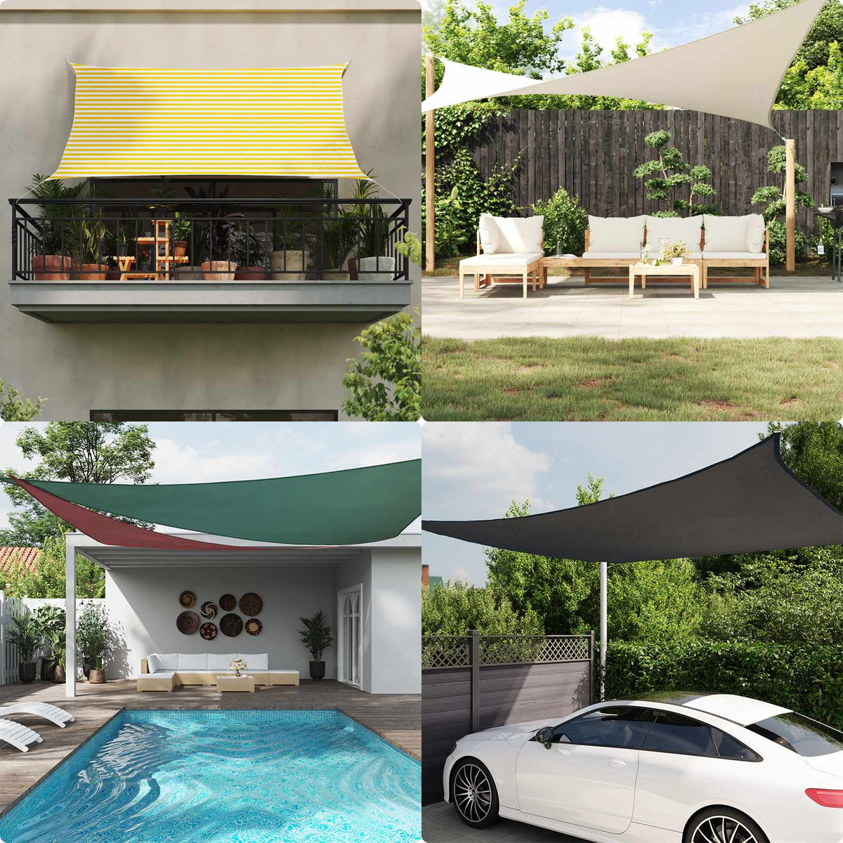 Sunshade Sail Oxford Fabric Yellow white