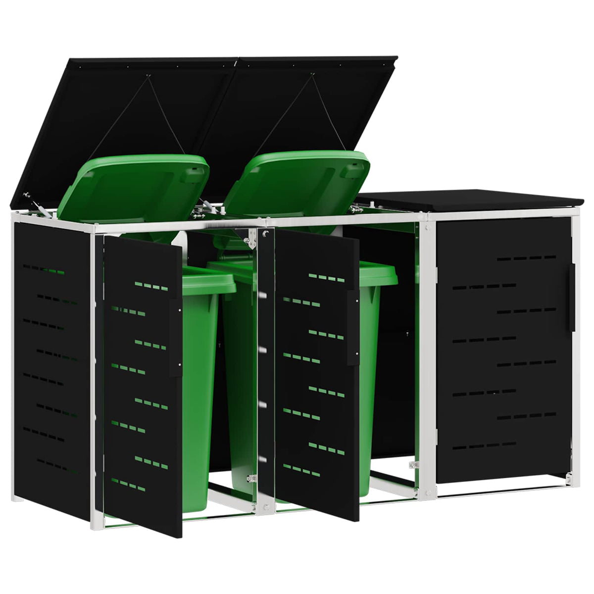 Wheelie Bin Storage for Bins 240L Stainless Steel Black 3