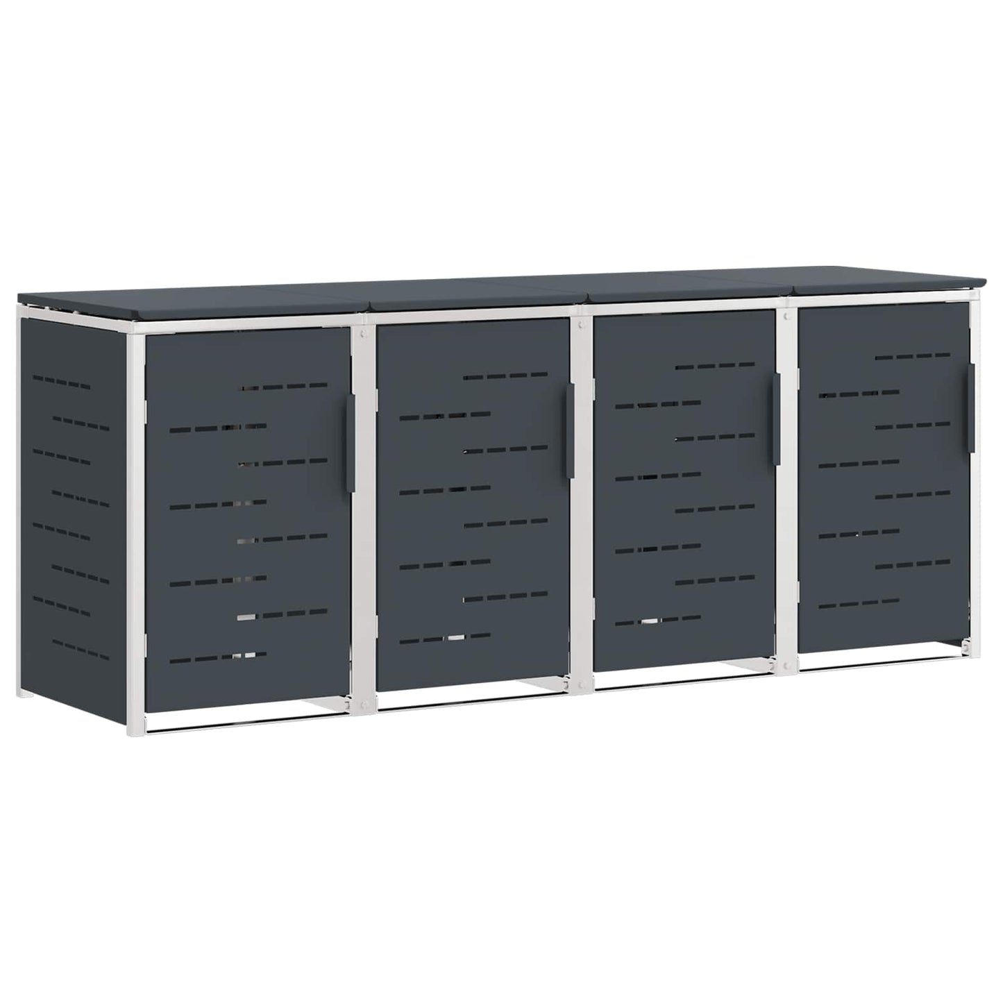 vidaXL Wheelie Bin Storage for 4 Bins 240L Stainless Steel Anthracite 2