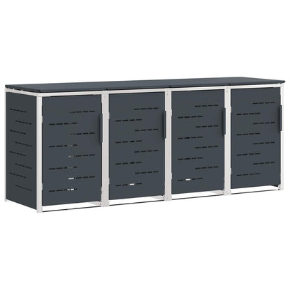 vidaXL Wheelie Bin Storage for 4 Bins 240L Stainless Steel Anthracite 2